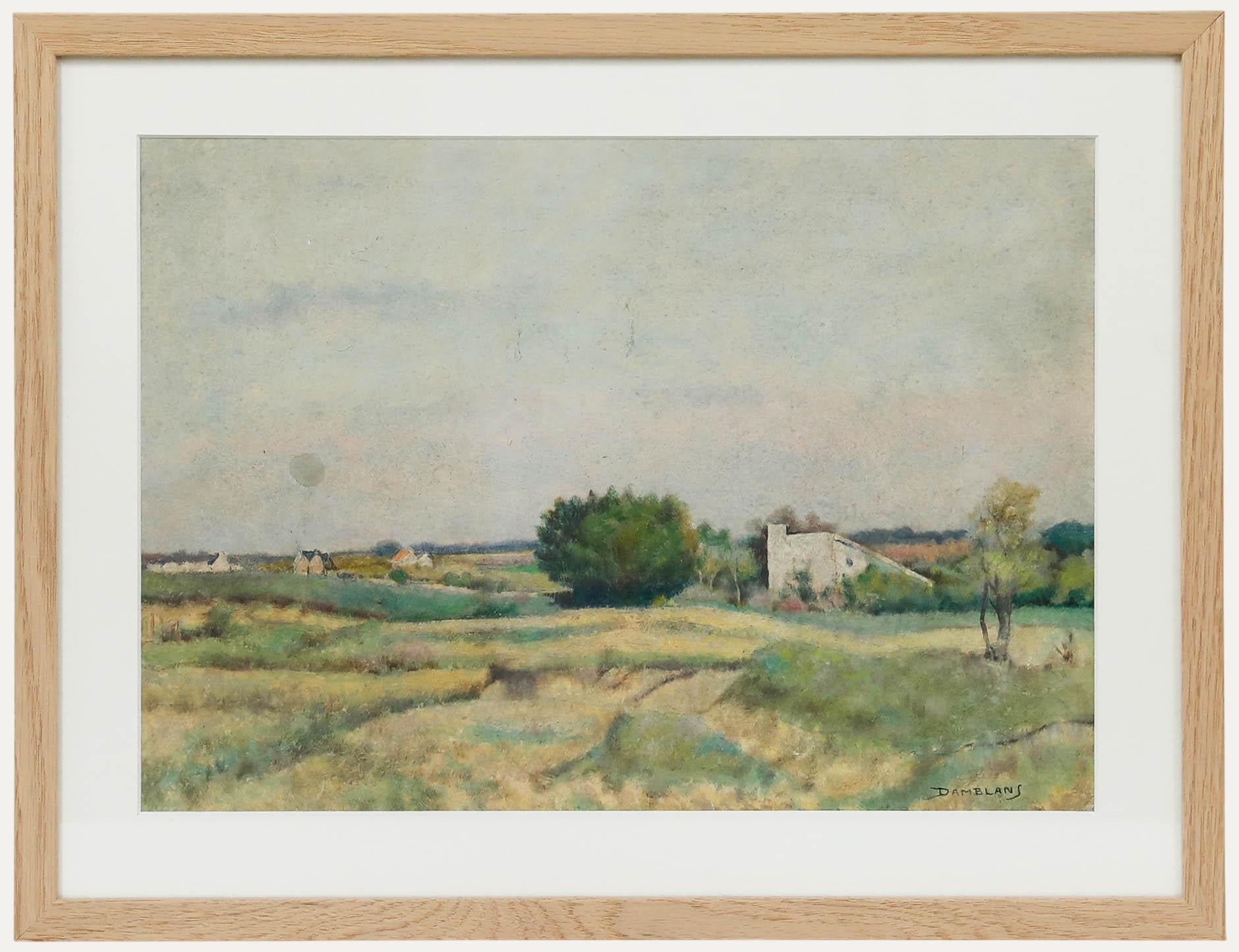 Eugène Damblans Landscape Painting - Eugene Damblans (1865-1945) - Early 20th Century Oil, Calm in the Country