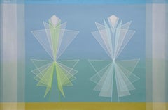 Dreamy Abstract Geometric Painting Depicting the Tempest, ID Artist Eugene Dana