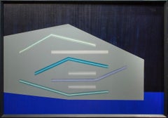 Large & Dynamic Abstract Painting by ID Artist Eugene Dana, Titled "Blue Kilter"