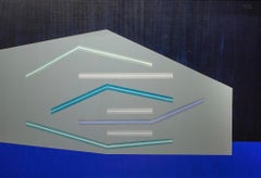 Large & Dynamic Abstract Painting by ID Artist Eugene Dana, Titled "Blue Kilter"