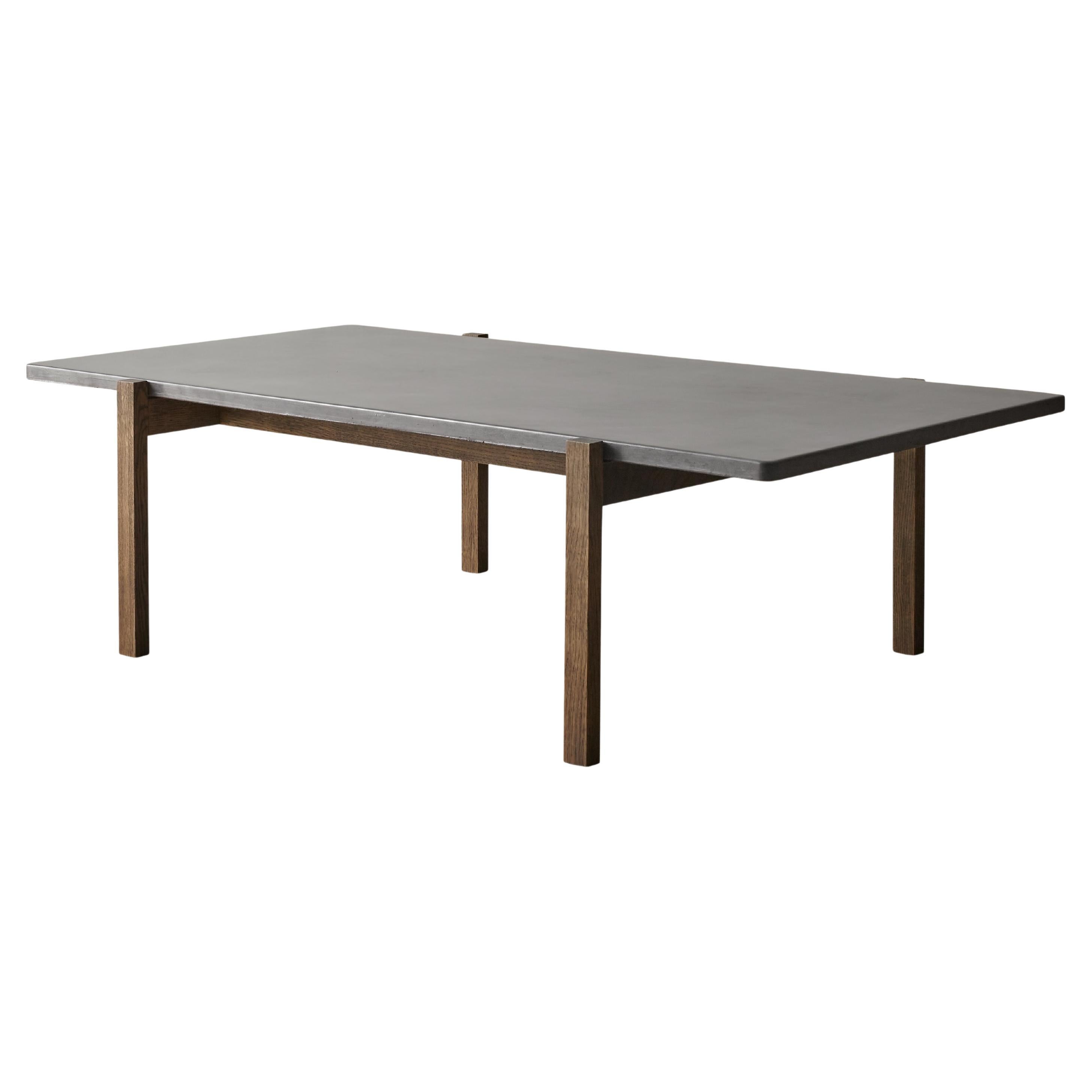 Eugene Dark Concrete Top and Dark Oak Legs Coffee Table by Eberhart Furniture