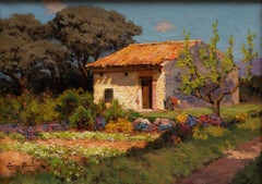 "Sunny Landscape in Provence" Eugene De Barberiis (French, 1851-1937)