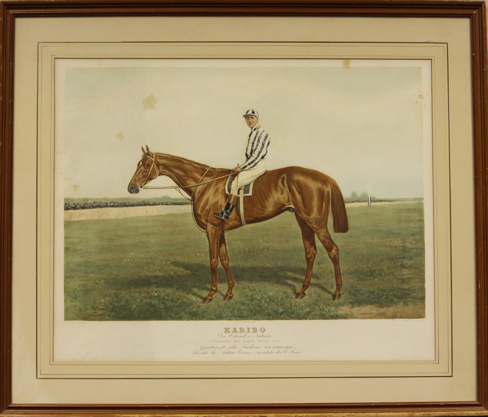"Karibo Vincitore Del (Italiano) Derby Real" 1901 - Print by Eugene de Blaas