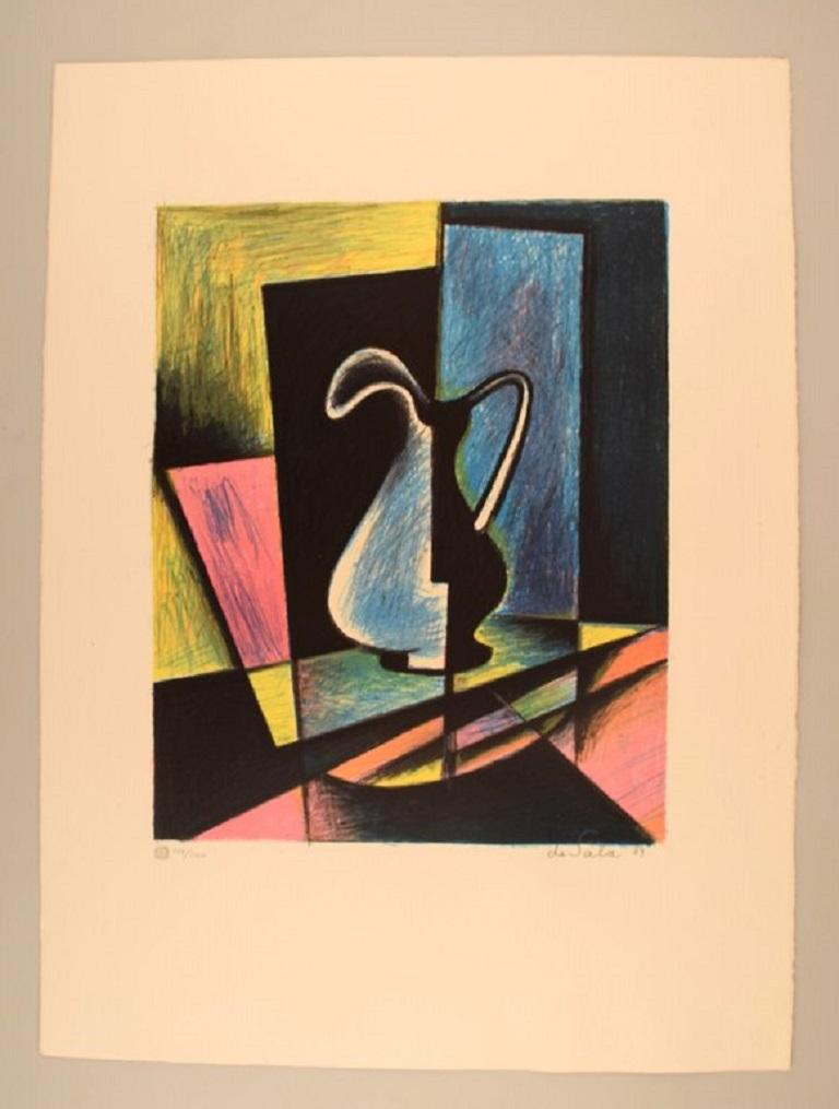 Eugène de Sala (1899-1989), Denmark. Color lithography. 
Cubist still life. Number 178/260. Dated 1984.
Visble dimensions: 48.5 x 38.5 cm.
Total dimensions: 76 x 56.5 cm.
In excellent condition.
Signed, numbered and dated.
