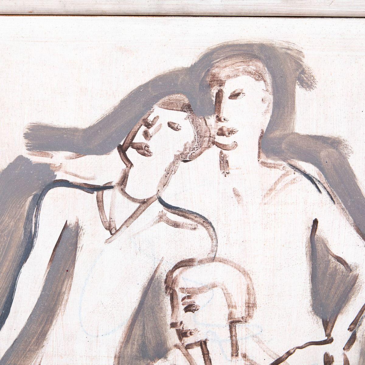 Painted Eugène de Sala, Double-Sided Oil on Panel, Paris 1920s, Picasso-Inspired For Sale