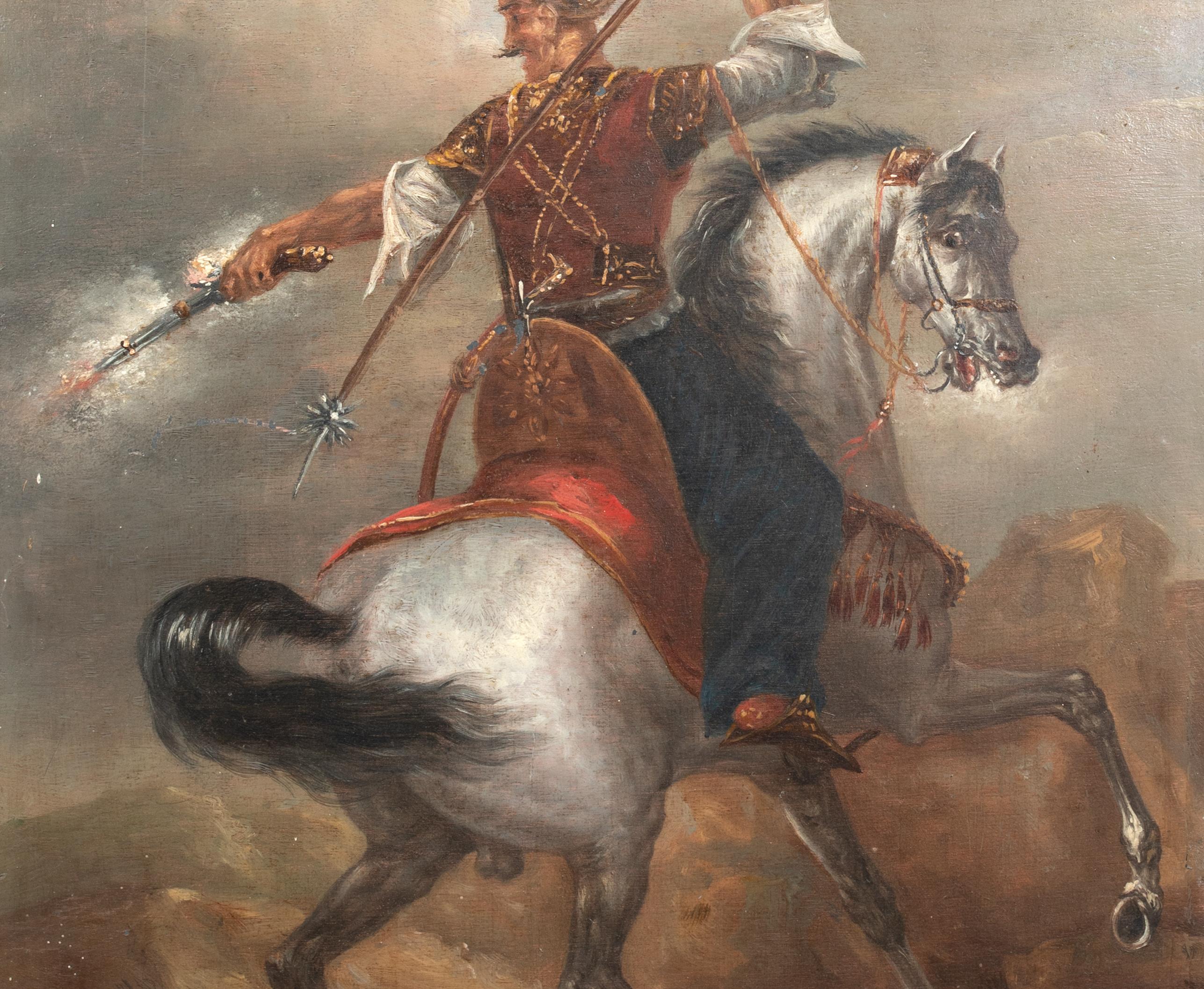 Arabischer Kampfer auf Pferd, 19. Jahrhundert  Der Kreis um Eugène Delacroix (1798-1863) 3