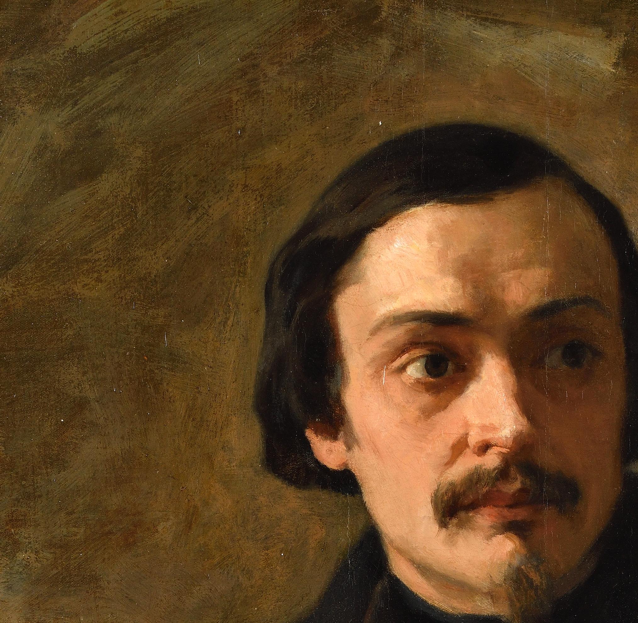Atribuido a Eugène Delacroix (Saint-Maurice 1798 - París 1863) - Retrato - Painting Romántico de Eugene Delacroix