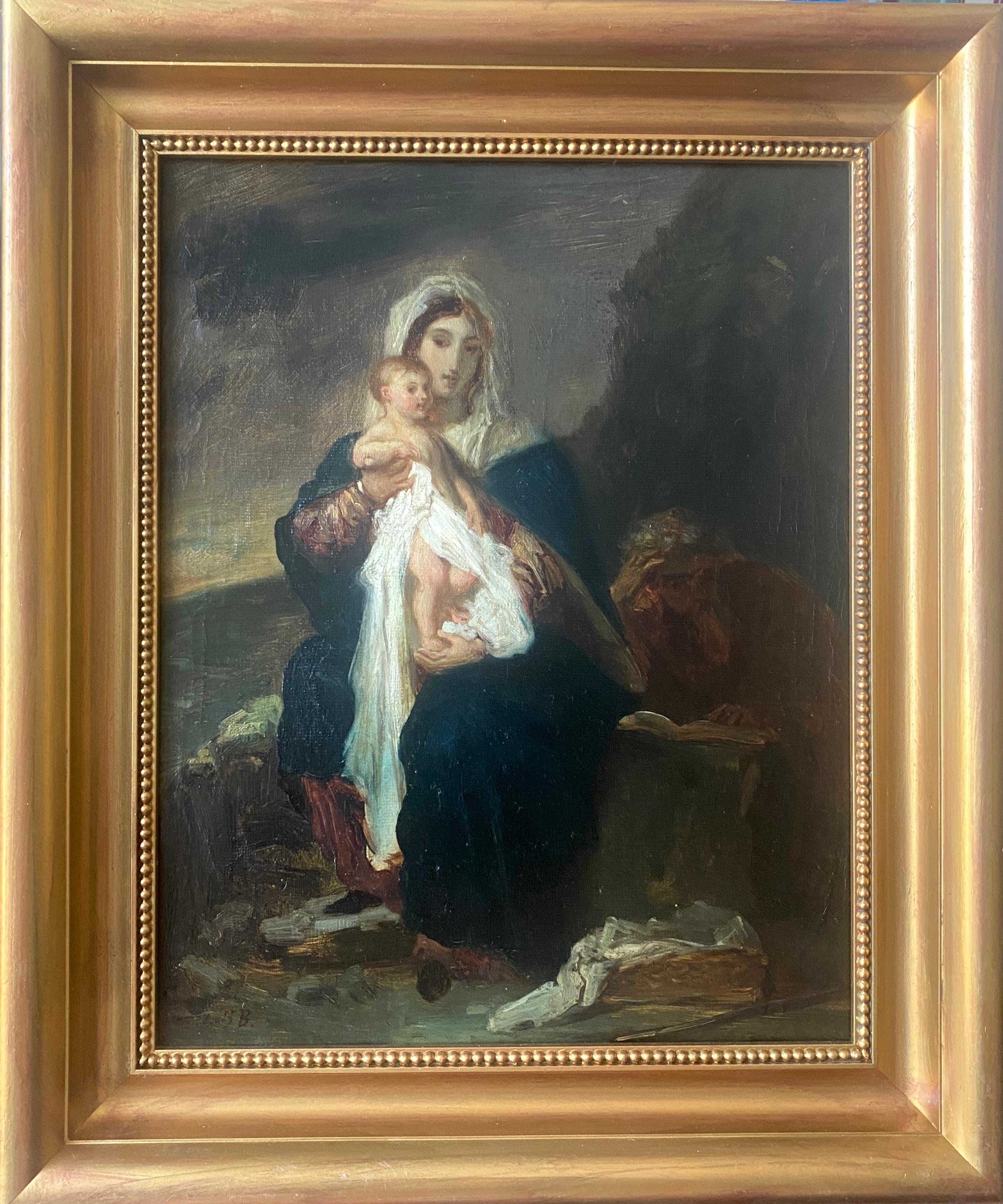 Eugene Delacroix Figurative Painting - Circle of Delacroix: Mother and Child, Madonna by the Water