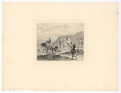 (after) Eugene Delacroix - "Arabes en voyage" etching