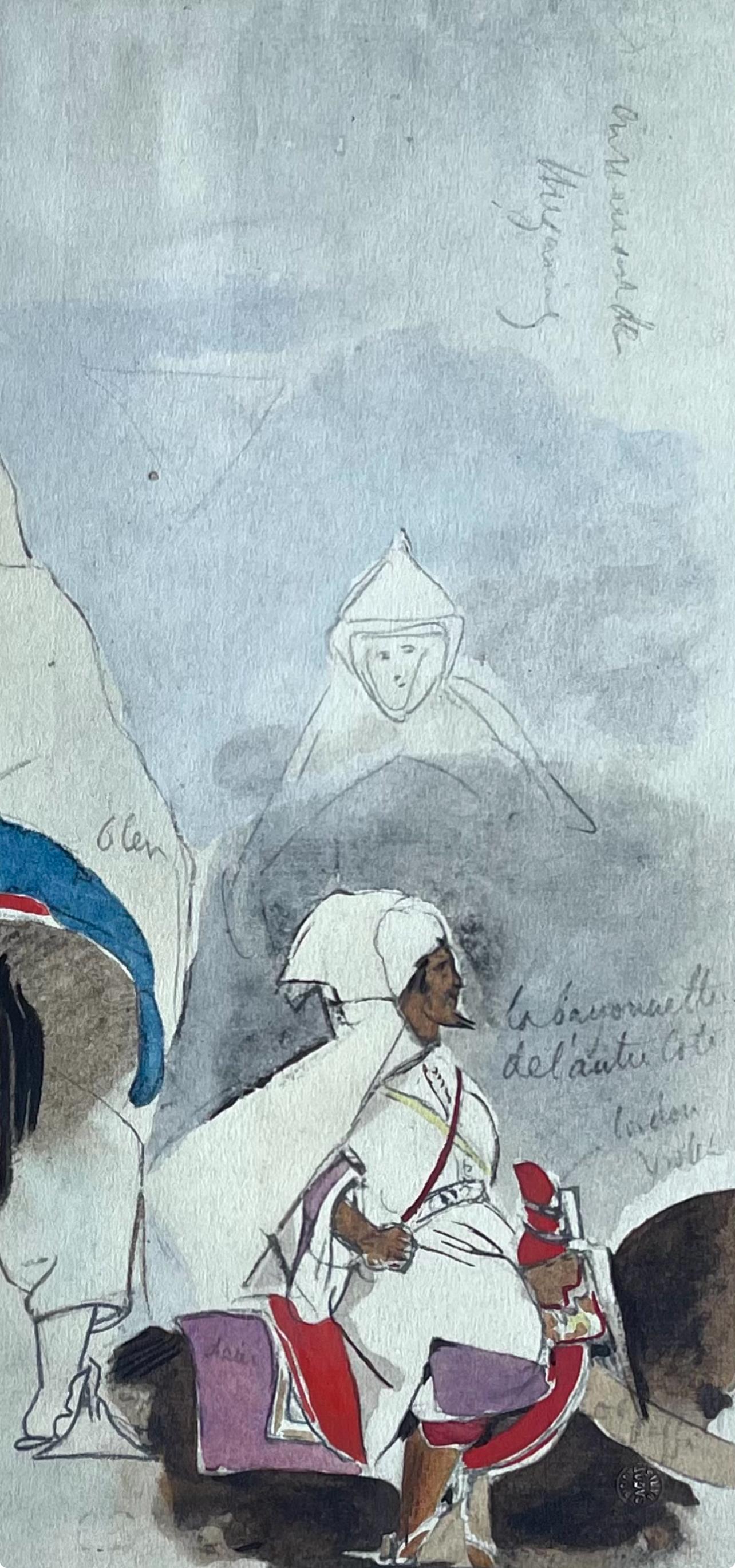 Delacroix, Composition, Trente et un Dessins et Aquarelles du Maroc - Gris Landscape Print par Eugene Delacroix