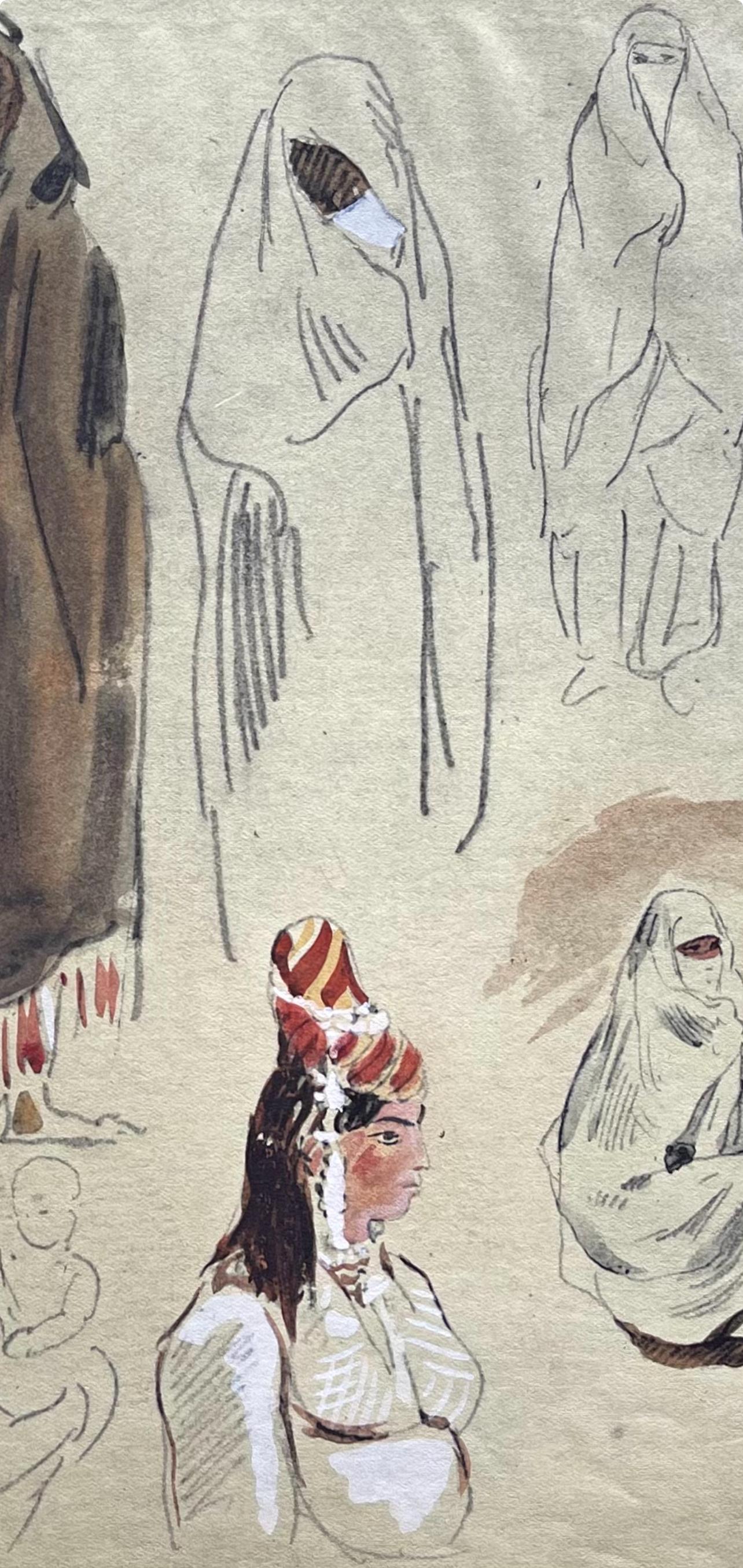 Delacroix, Composition, Trente et un Dessins et Aquarelles du Maroc (after) - Gray Figurative Print by Eugene Delacroix