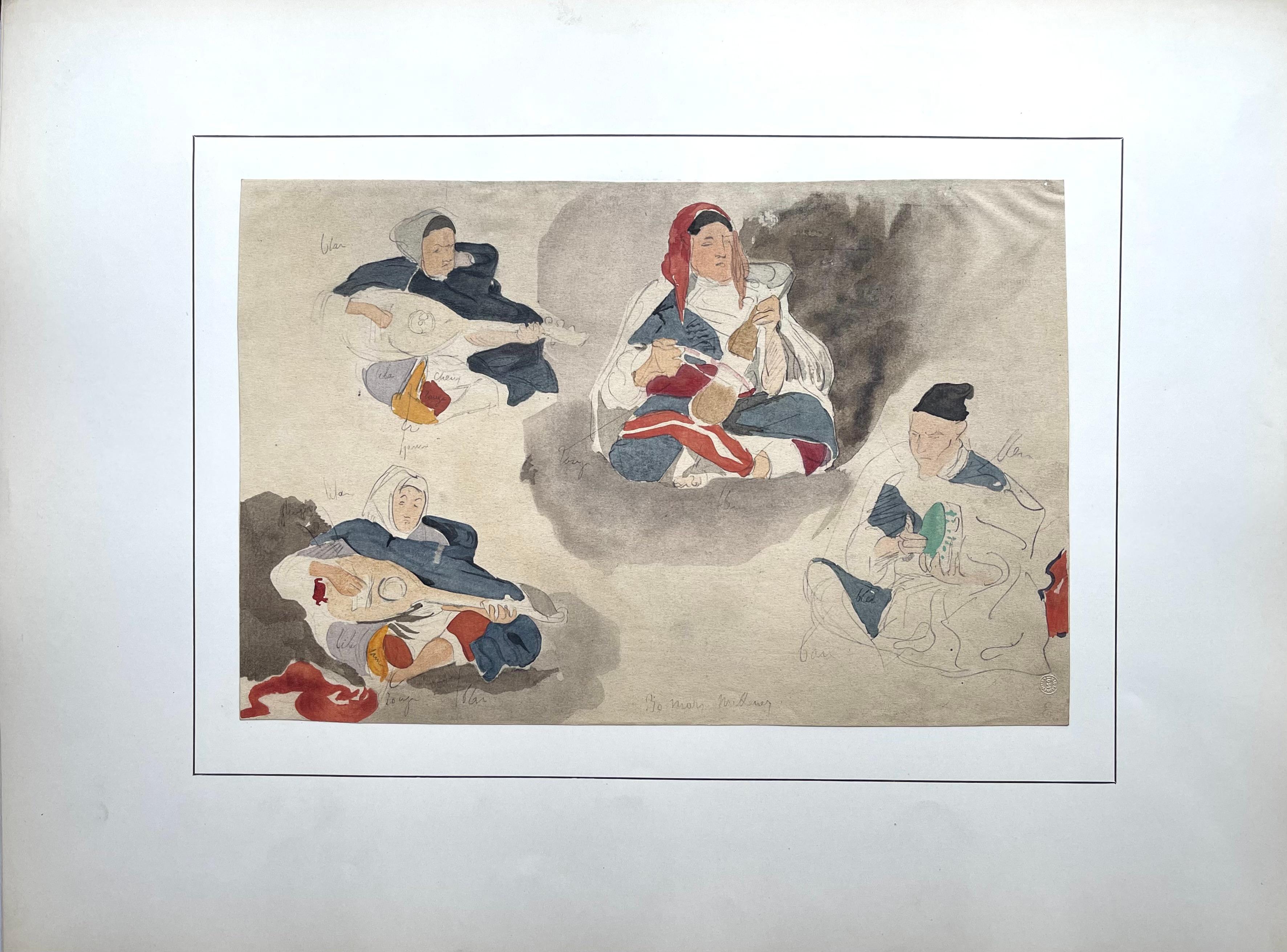 Delacroix, Composition, Trente et un Dessins et Aquarelles du Maroc en vente 2