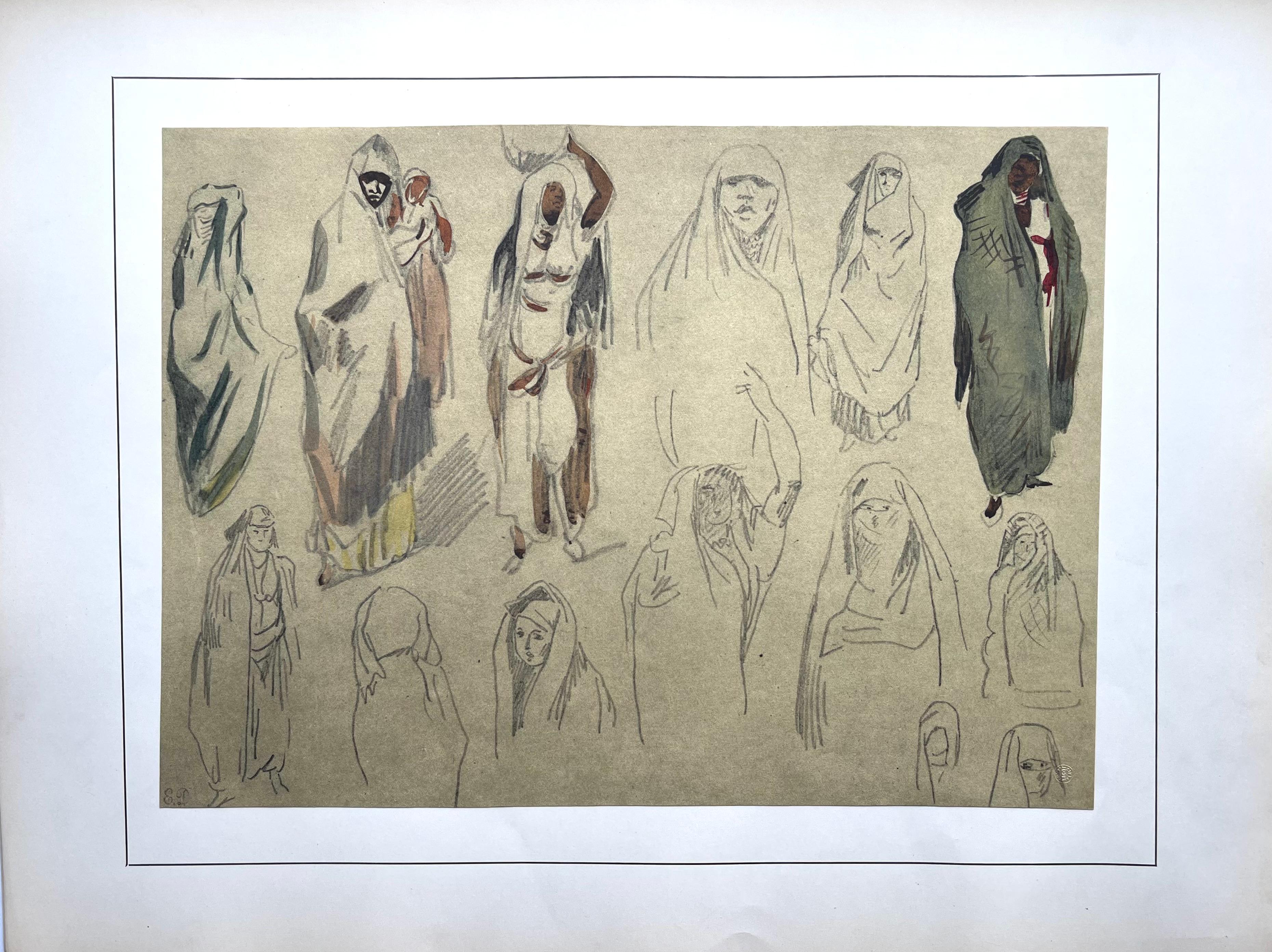 Delacroix, Composition, Trente et un Dessins et Aquarelles du Maroc (after) For Sale 2