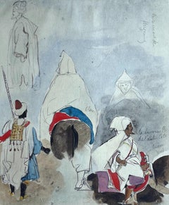 Antique Delacroix, Composition, Trente et un Dessins et Aquarelles du Maroc (after)