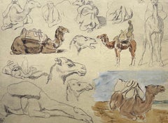 Antique Delacroix, Composition, Trente et un Dessins et Aquarelles du Maroc (after)