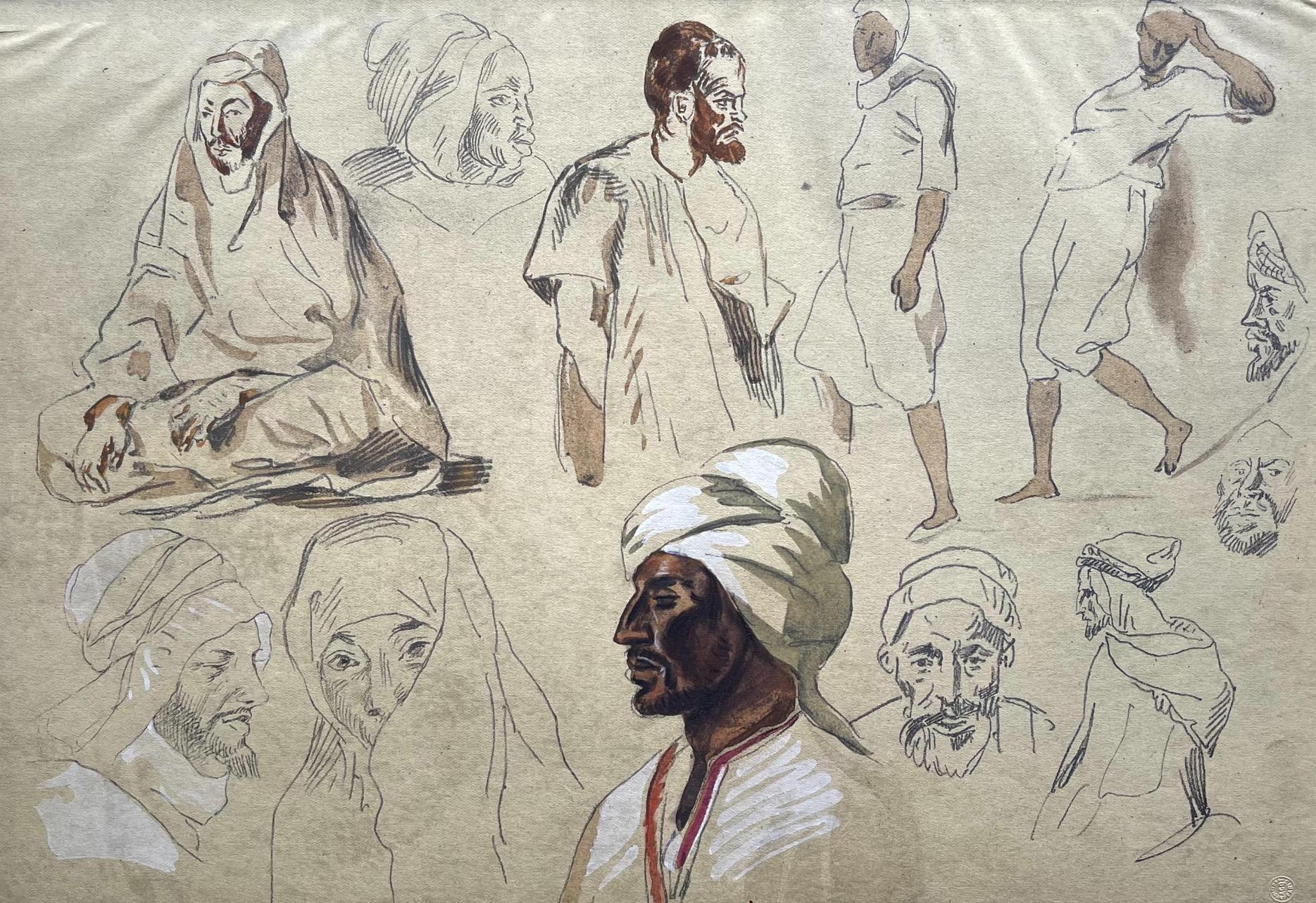 Eugene Delacroix Figurative Print – Delacroix, Composition, Trente et un Dessins et Aquarelles du Maroc (nach)
