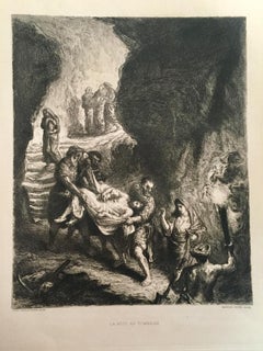 Le Mise au Tombeau - Etching by E. Delacroix - 1859