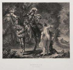 Marphise (Tire de l'Arioste), litografia di antichi maestri dopo Eugene Delacroix