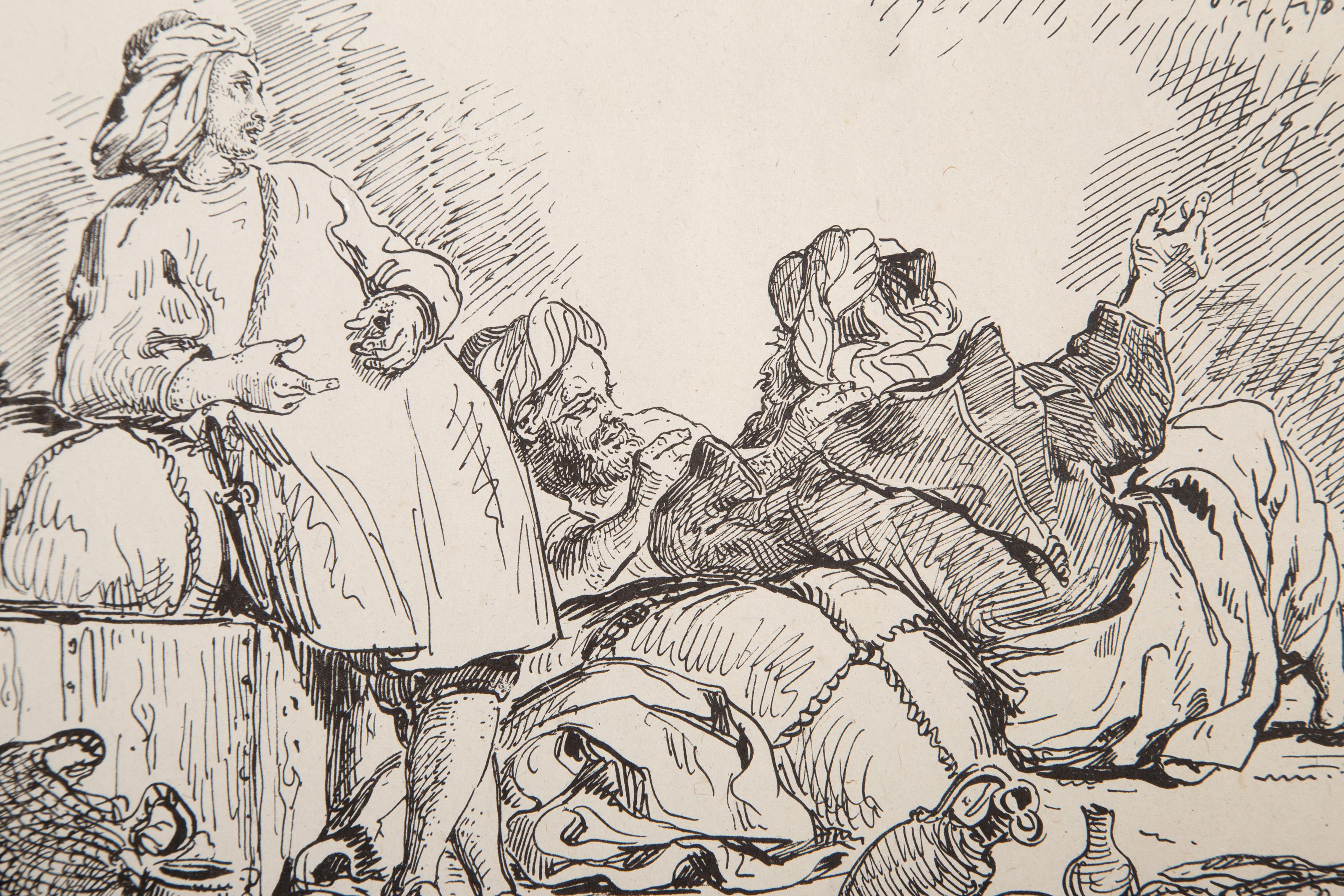 Muletiers de Tetuan, Modern Lithograph by Eugene Delacroix For Sale 1