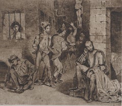 Il poeta italiano Tasso in manicomio - Acquaforte