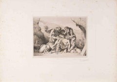 Une Pietà - Etching after Eugène Delacroix - 1845