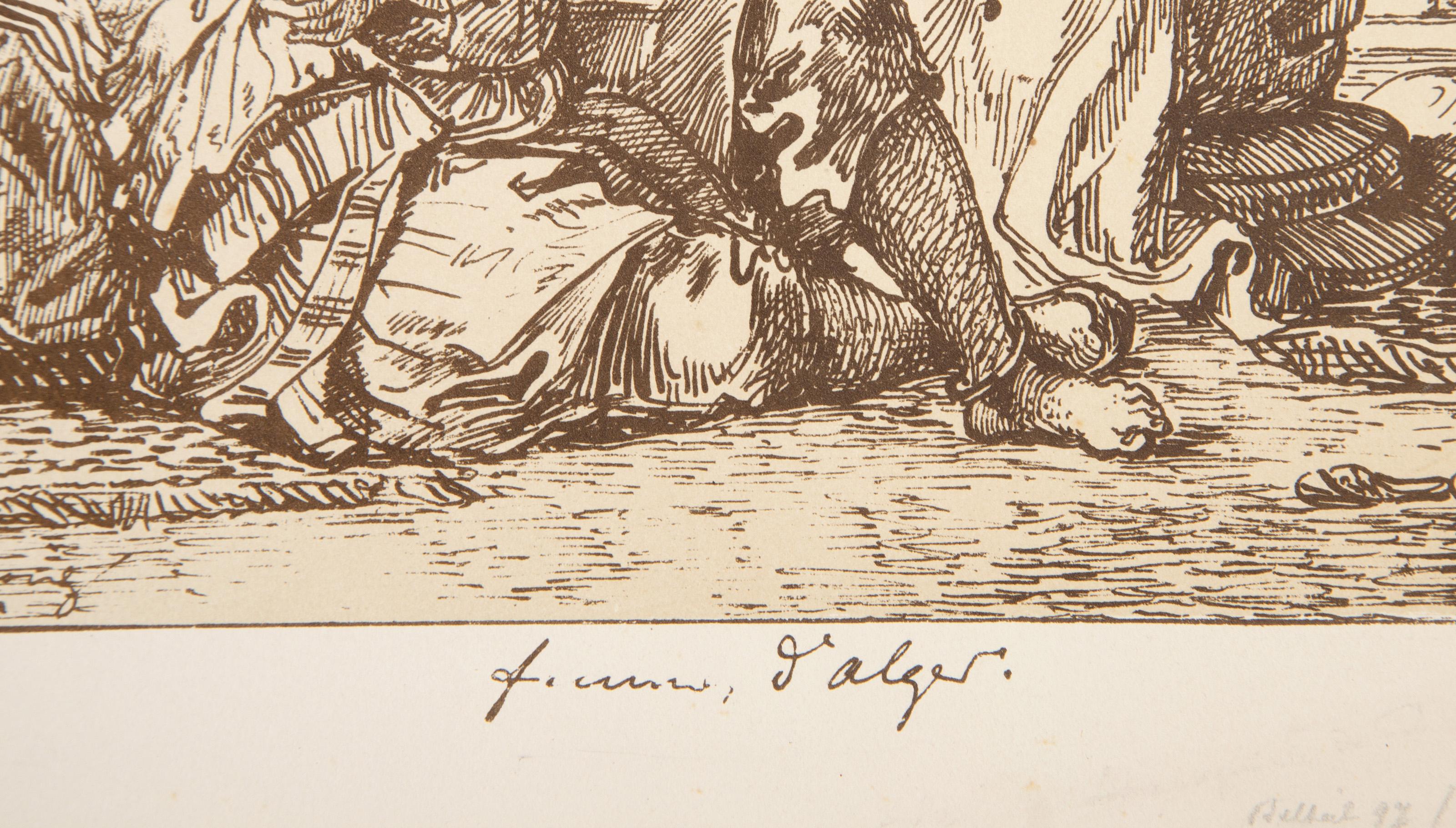 Women of Algiers (color), Modern Lithograph by Eugene Delacroix For Sale 2