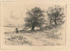 À Montmartre 1709 - Original Etching by Eugène Delatre - 1886