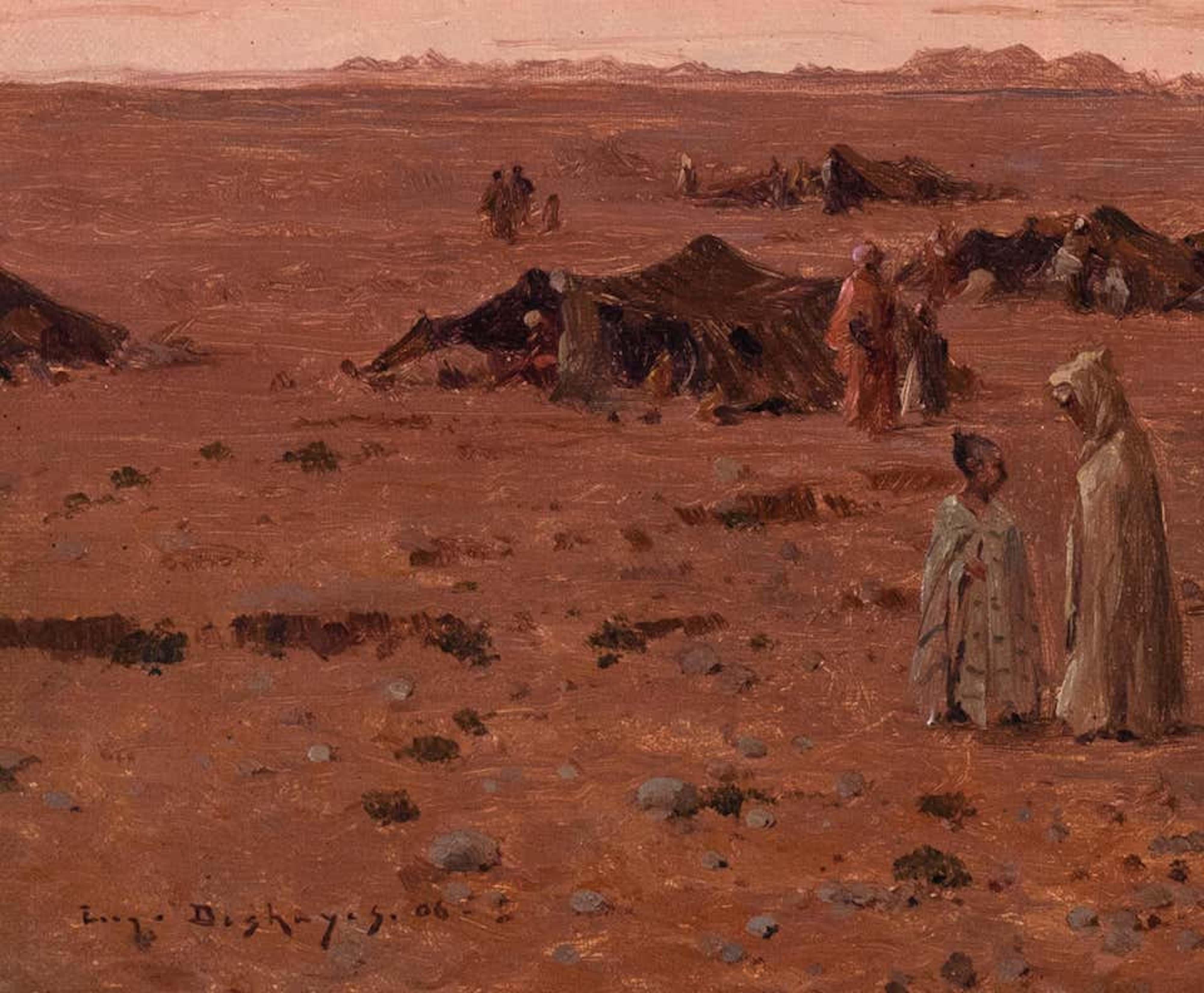 The Bedouin Camp - Painting by Eugène Deshayes