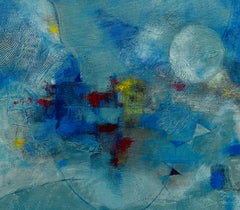 Vogel unter einem Vollmond Original Acryl auf Leinwand von Eugene DeSmith