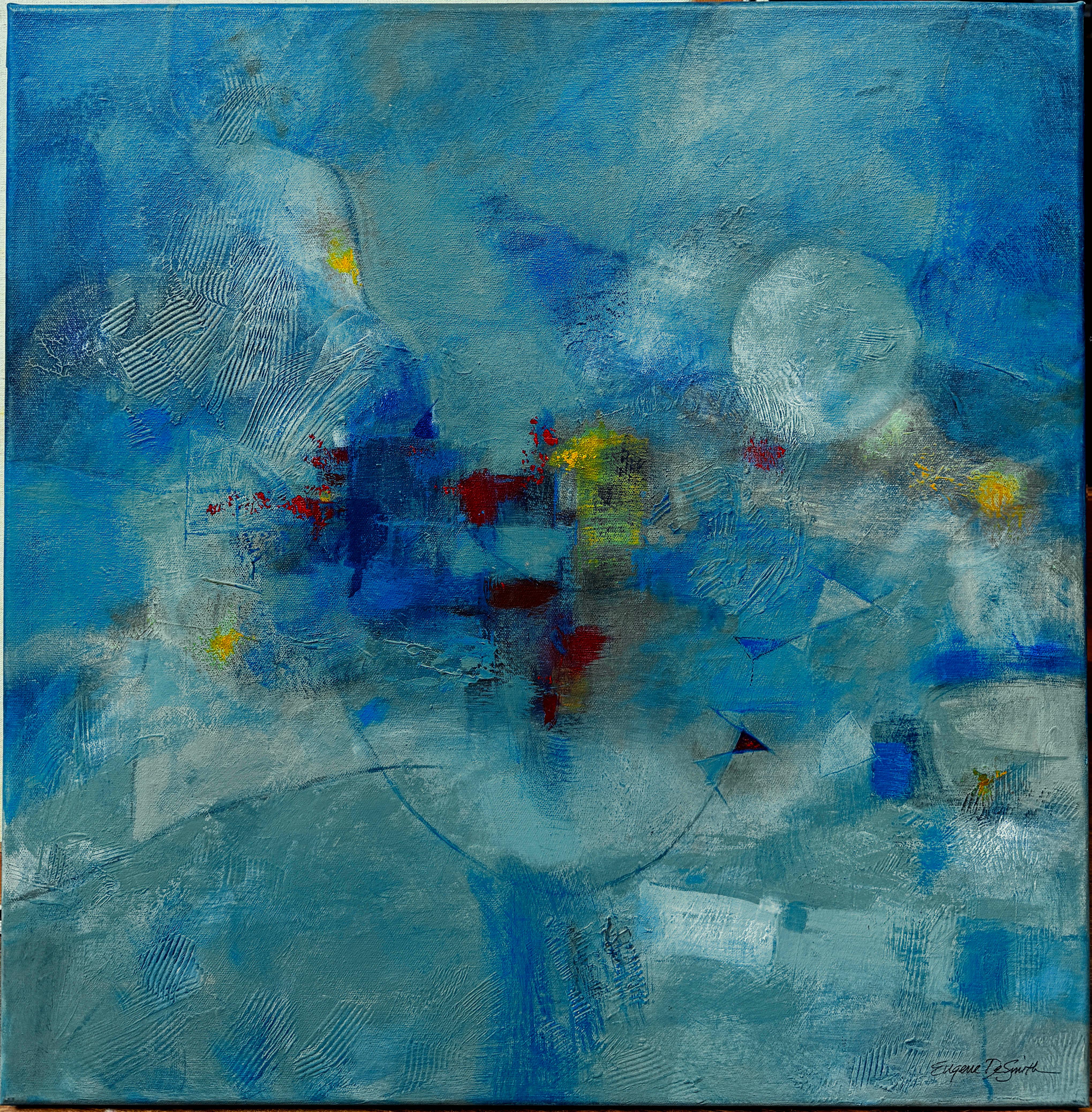 Pájaro bajo la luna llena Óleo original sobre lienzo de Eugene DeSmith
Expresiva pintura abstracta del artista de California e Indiana Dennis E. Smith alias Eugene DeSmith (estadounidense, B-1950) Eugene asistió al instituto en San Fernando Valley.