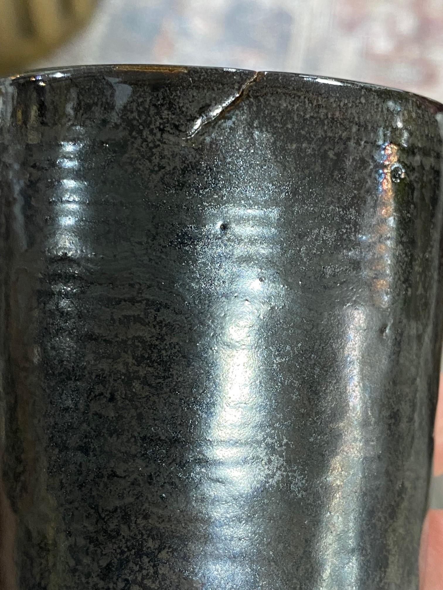 Eugene Deutch Signed Mid-Century Modern Studio Pottery Ceramic Vase, 1950 For Sale 2