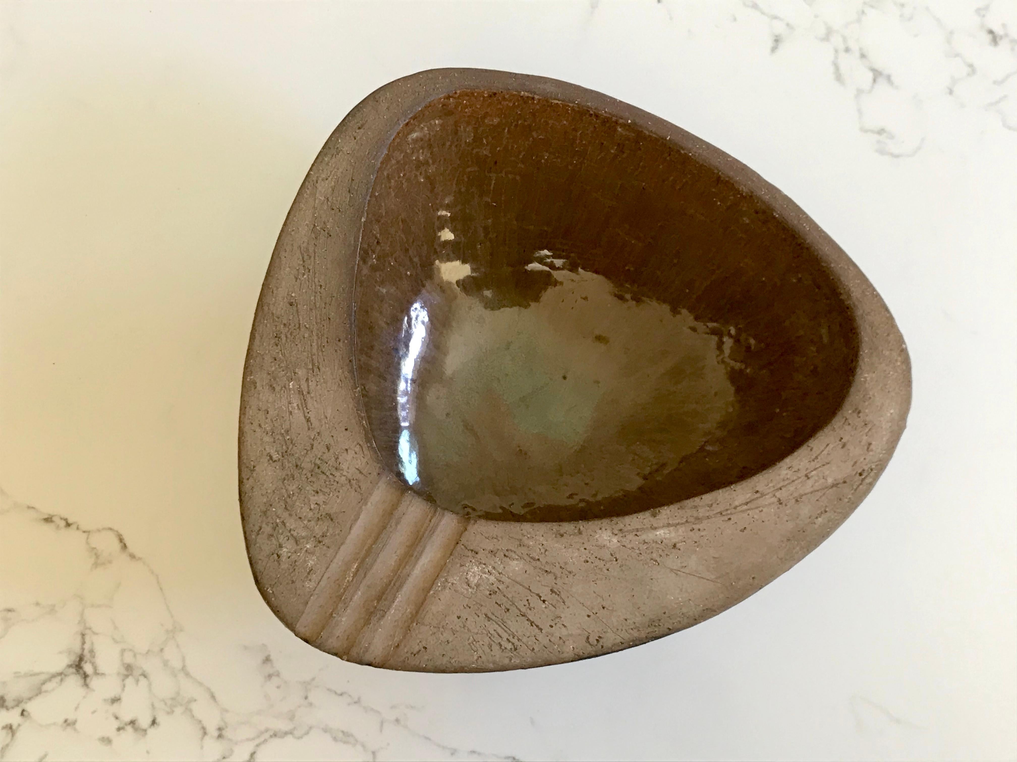 Mid-Century Modern Eugene Deutch Studio Pottery Objet d'Art Bowl + Ashtray