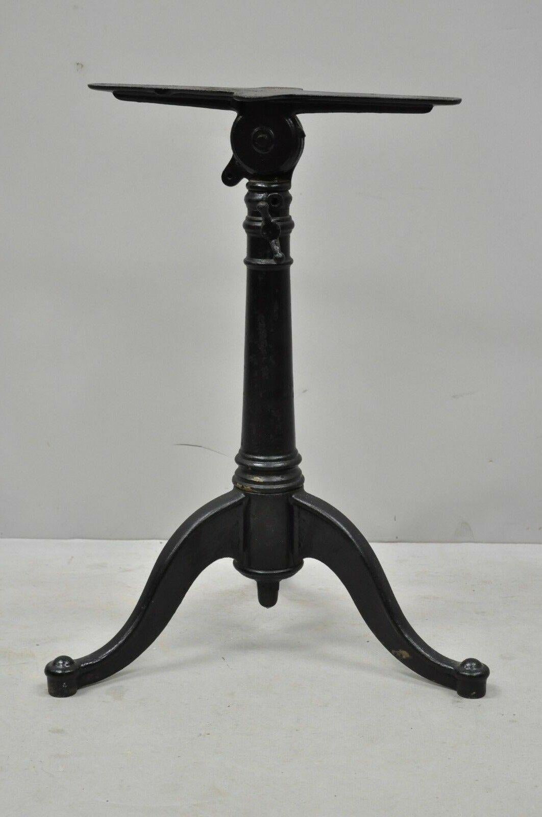 Eugene Dietzen Cast Iron Small Drafting Work Desk Tripod Base 2