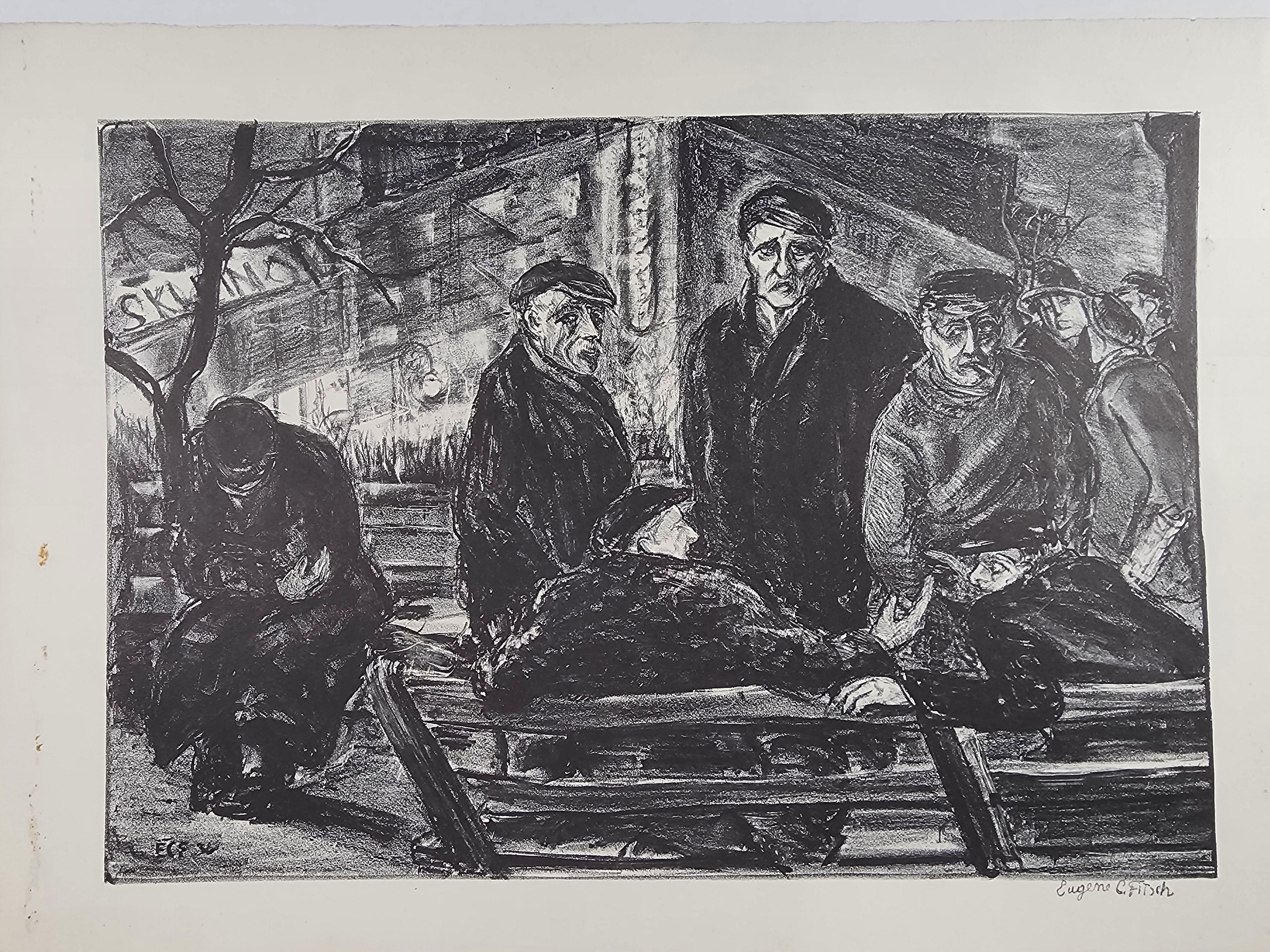 Men In the Park - Print by Eugene Fitsch