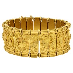 Eugene Fontenay para Mellerio Pulsera panel de alambre de oro amarillo de 18 ct antiguo