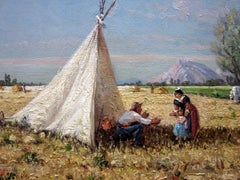 Eugène François Mayan '19th Century' Provençal Field Workers