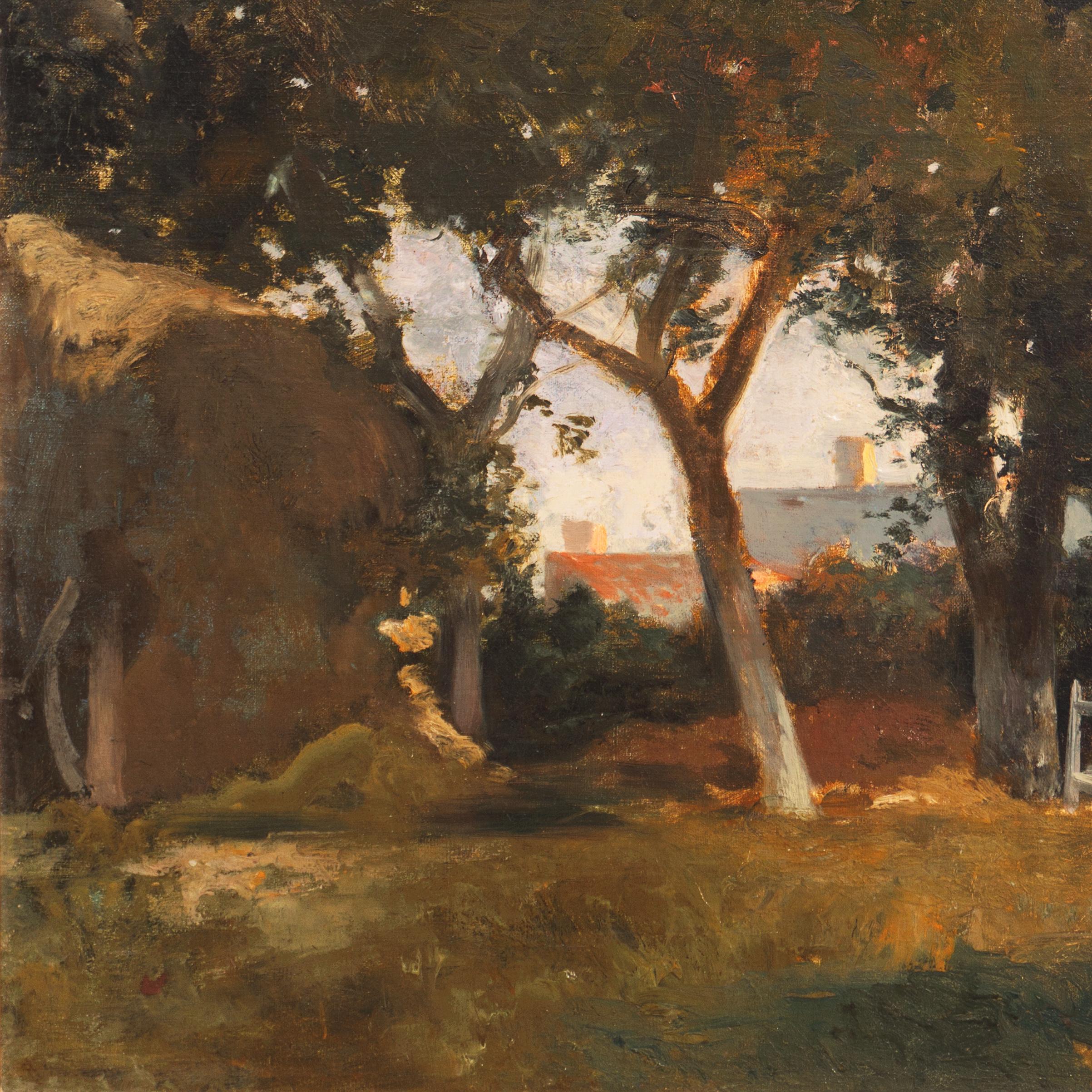 'Afternoon Sun', Metropolitan Museum of Art, Musée Louvre, Large Barbizon oil,  - Brown Landscape Painting by Eugène Fromentin