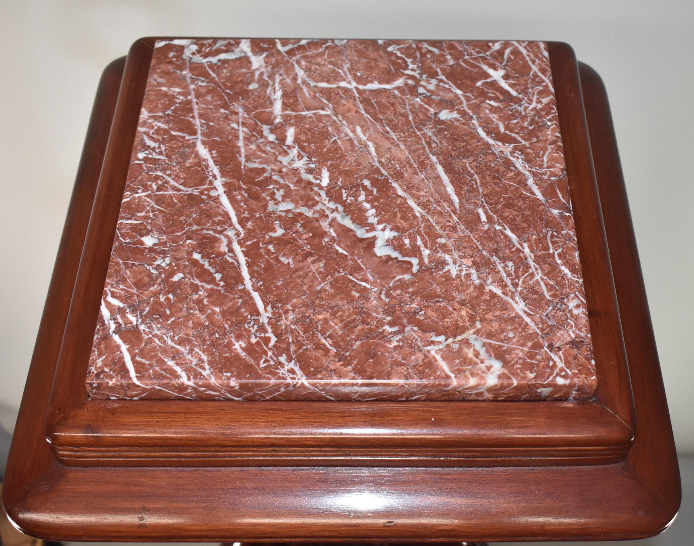 Début du 20ème siècle Eugene Gaillard Art Nouveau Mahogany and Marble Plant Stand, Pedestal, 51
