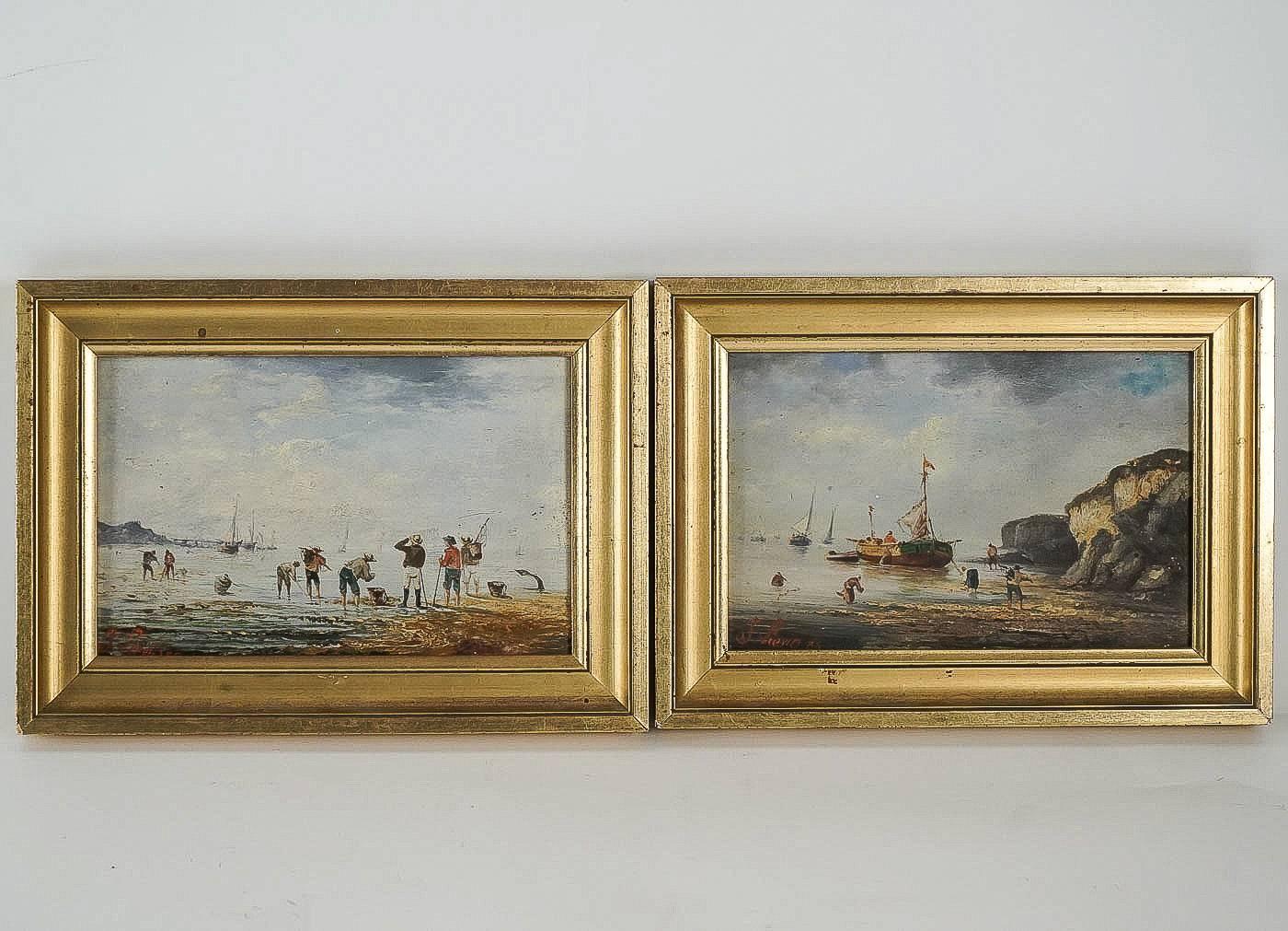 We are pleased to present you, a lovely oil on panel depicting pair of Britany navy-scenes, sign on a lower left by Jacques Lievin, pseudonym of the famous French painter Eugène Galien-Laloue.

Nicely Britany navy-scenes, late-19th century circa