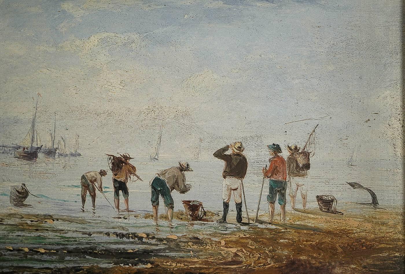 Oiled Eugène Galien-Laloue, Jacques Lievin Oil on Panel, Pair of Navy Scenes, 1885