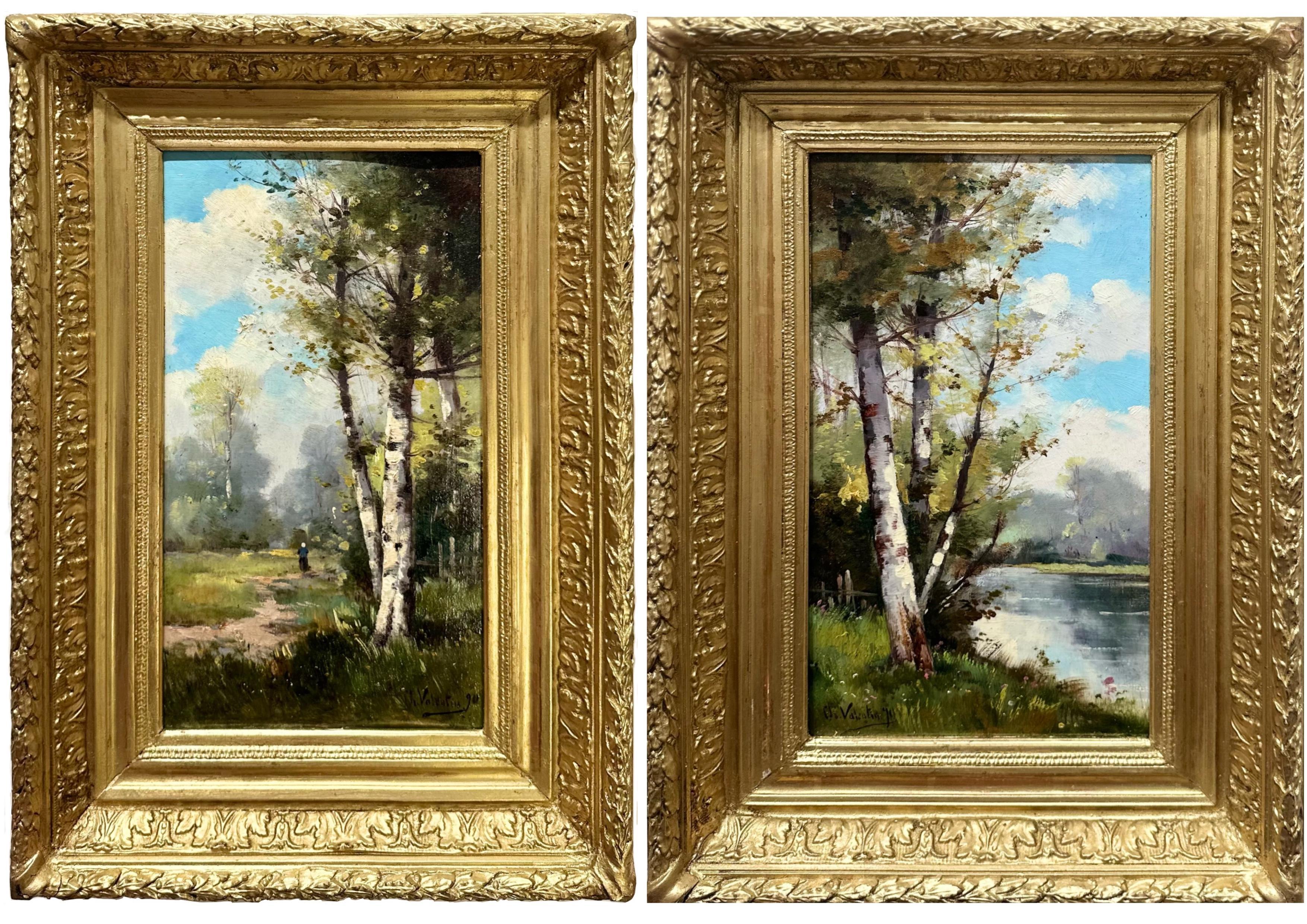 Ein Waldspaziergang – Painting von Eugene Galien-Laloue