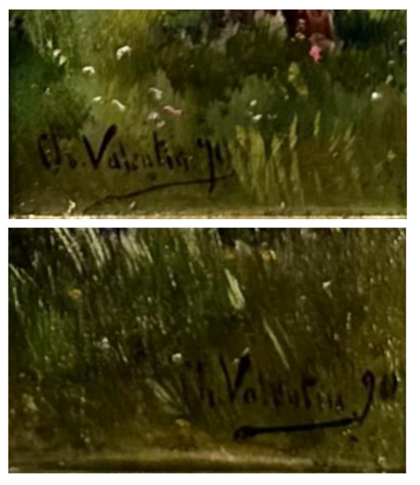 Ein Waldspaziergang (Grau), Landscape Painting, von Eugene Galien-Laloue