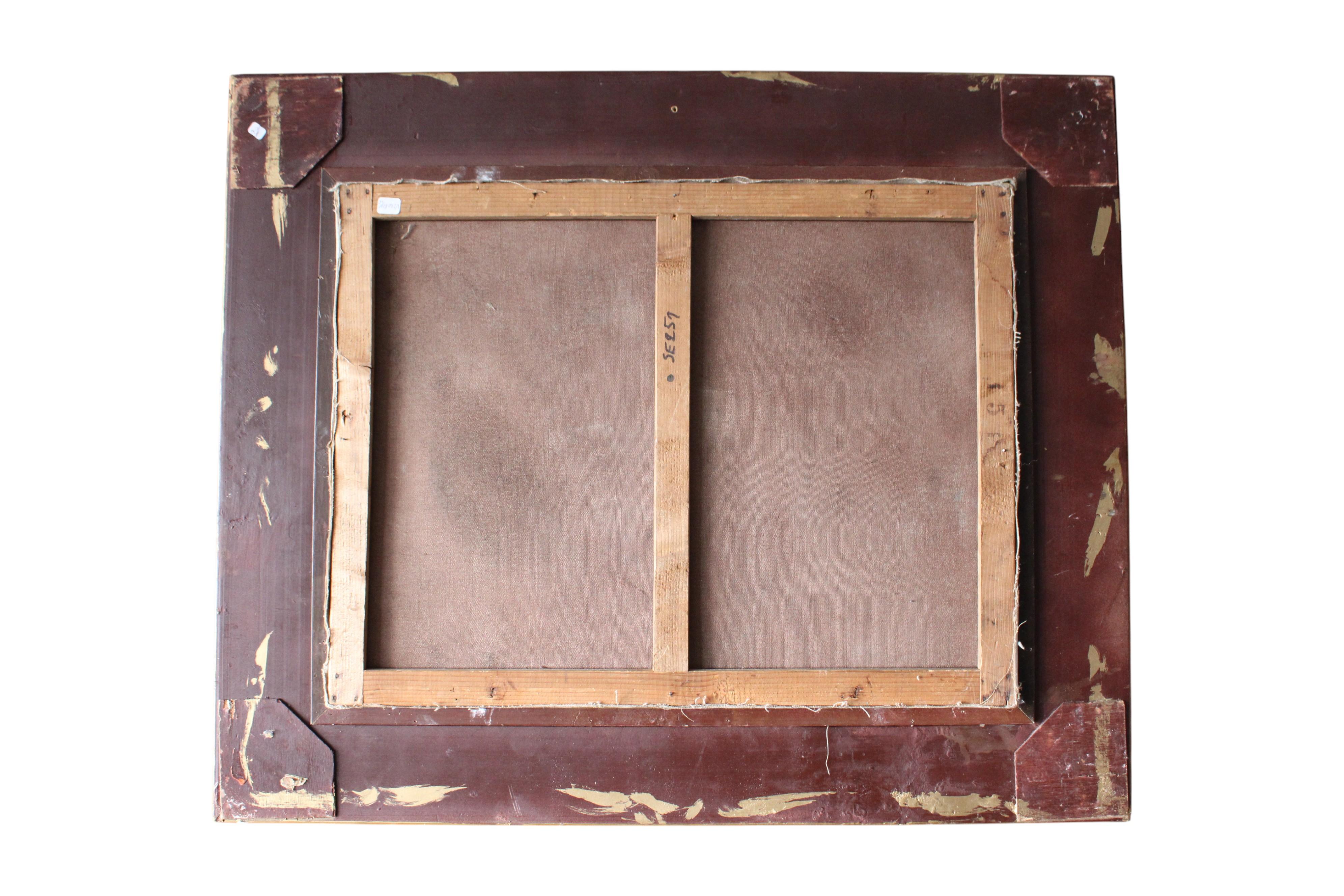 Ancienne peinture à l'huile originale au bord de la rivière, style Barbazon, signée Domoutier en vente 8