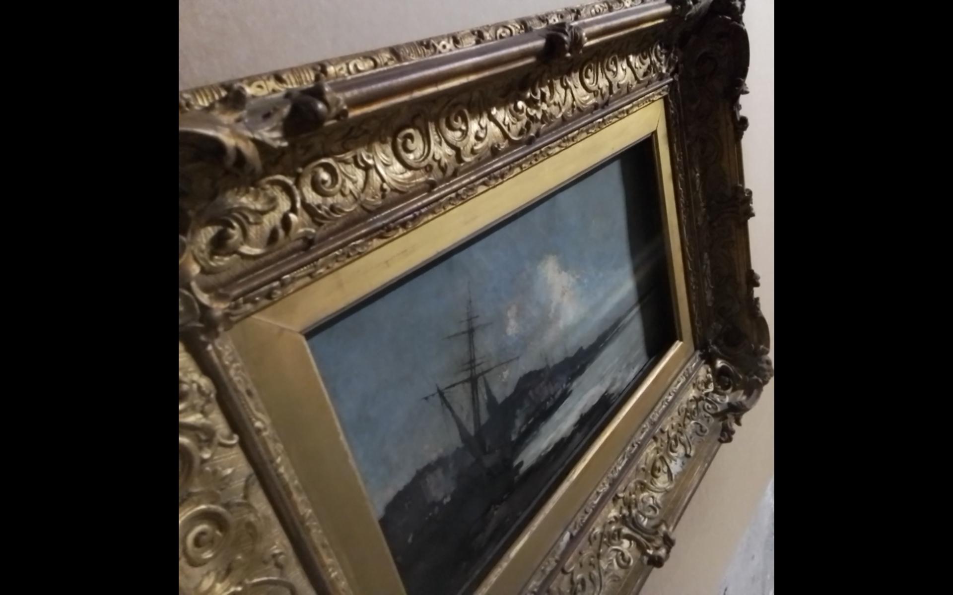Boat in Harbor - At a Normandy harbor - Galien laloue - oil on canvas - For Sale 3
