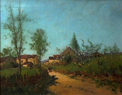 "Country Stroll", Galien-Laloue, Oil on Canvas, French Impressionism c.1932