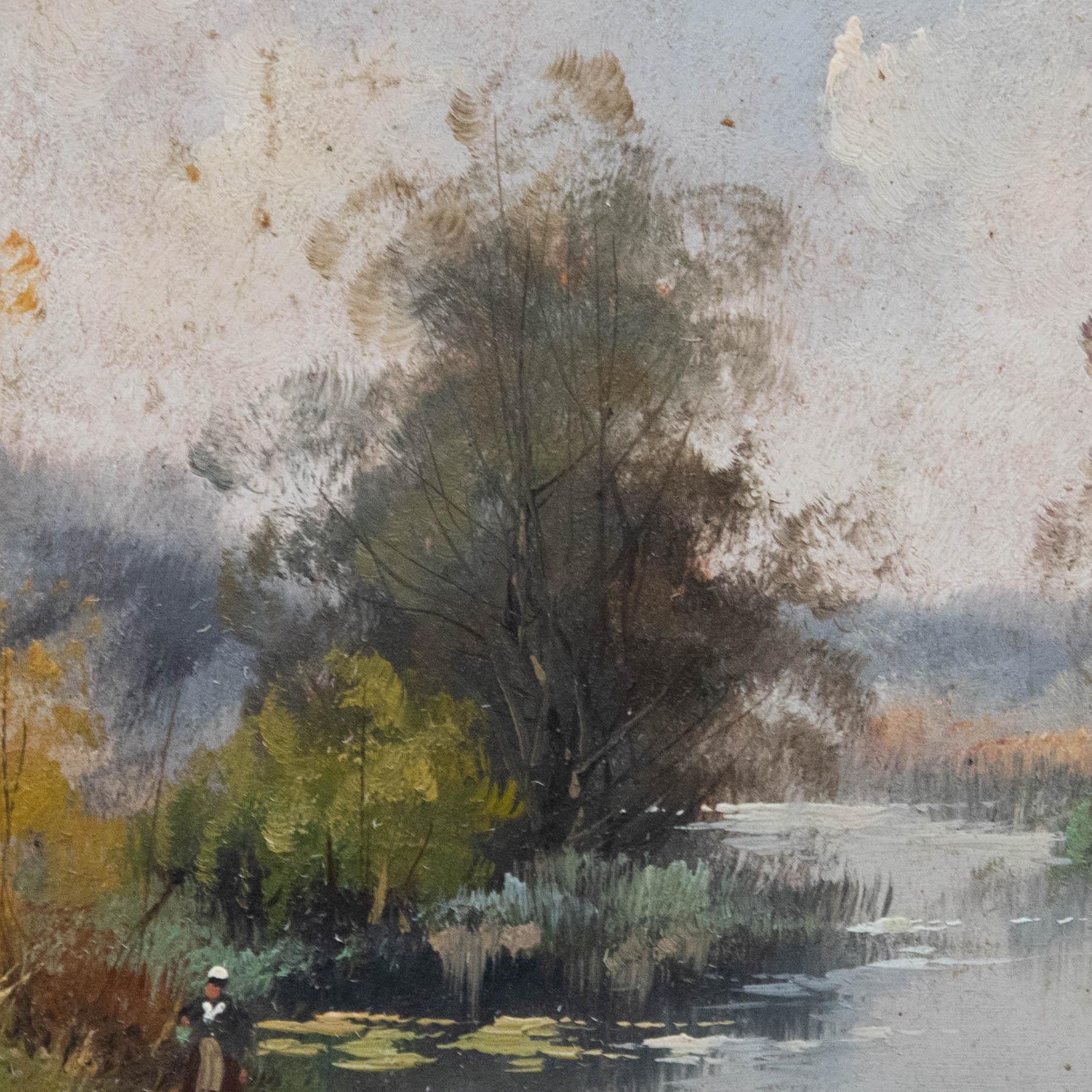 Eugene Galien-Laloue (1854-1941) - Huile du début du 20e siècle, Le bord de la rivière en vente 3