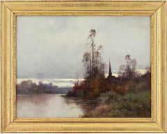 Eugène Galien-Laloue, River Landscape With Church