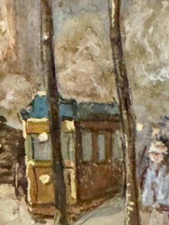 French Impressionist, Place de la République.figures, horse and market in Paris