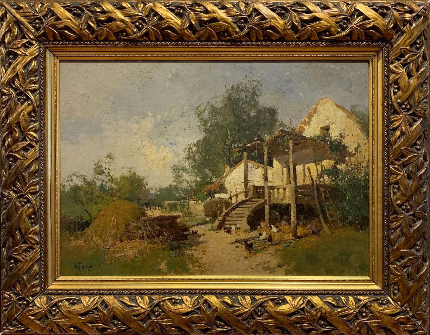 Gîte à la campagne, Impressionist 19th Century - Painting by Eugene Galien-Laloue