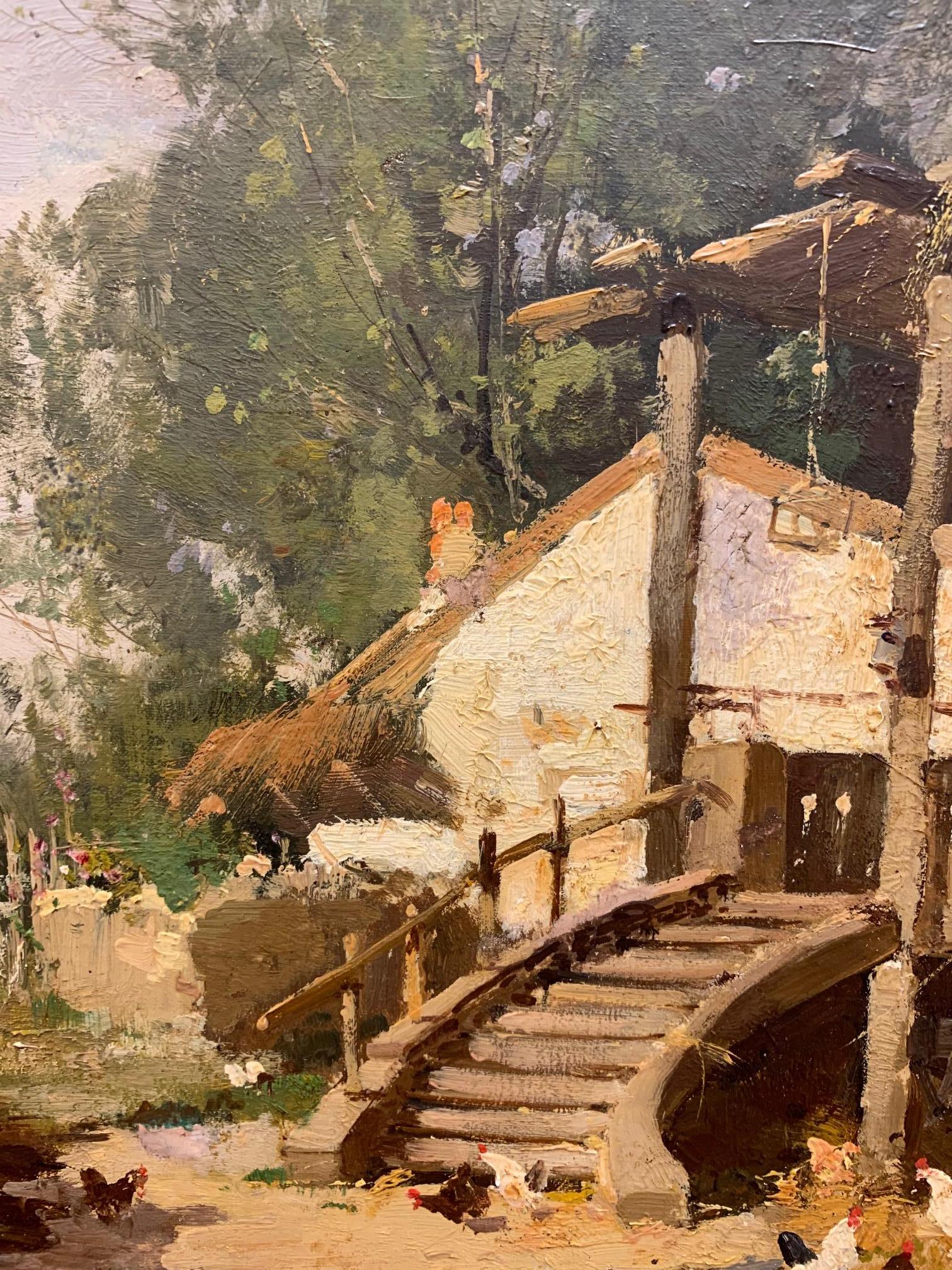 Gîte à la campagne, Impressionist 19. Jahrhundert (Impressionismus), Painting, von Eugene Galien-Laloue